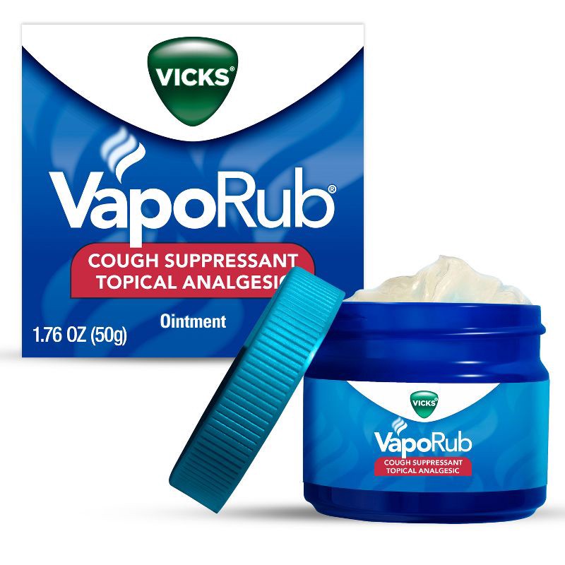 slide 10 of 10, Vicks VapoRub Cough Suppressant Topical Chest Rub & Analgesic Ointment - 1.76oz, 1.76 oz