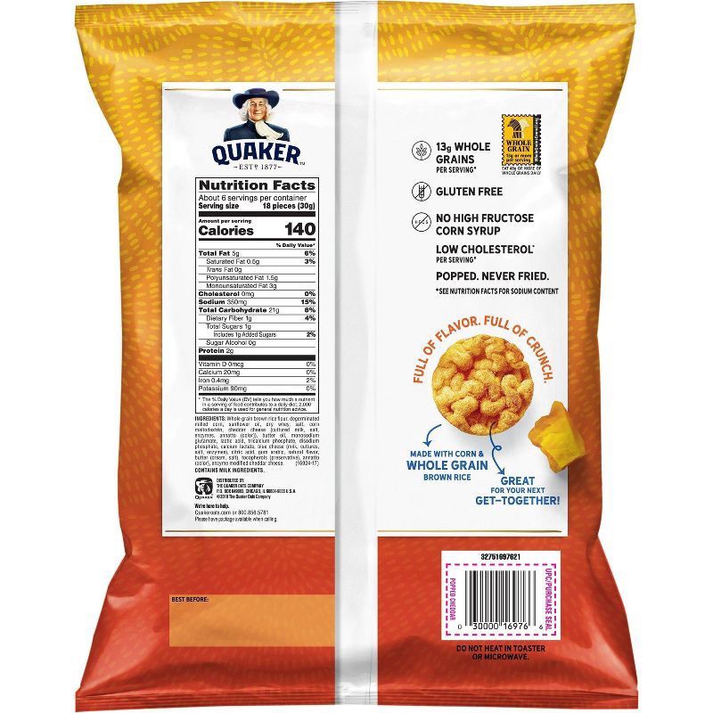 slide 2 of 4, Quaker Popped Cheddar Cheese Rice Crisps - 6.06oz, 6.06 oz