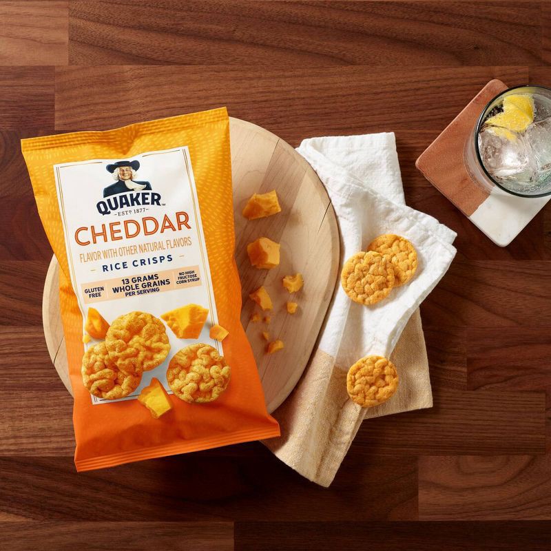 slide 3 of 4, Quaker Popped Cheddar Cheese Rice Crisps - 6.06oz, 6.06 oz