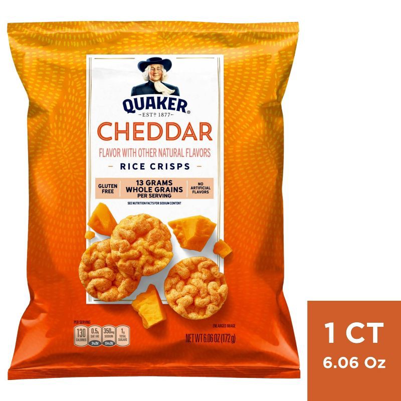 slide 1 of 4, Quaker Popped Cheddar Cheese Rice Crisps - 6.06oz, 6.06 oz