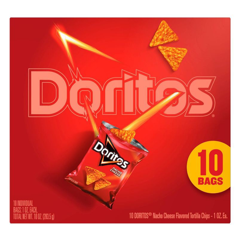 slide 7 of 8, Doritos Nacho Cheese Flavored Tortilla Chips - 10oz/10ct, 10 ct; 10 oz