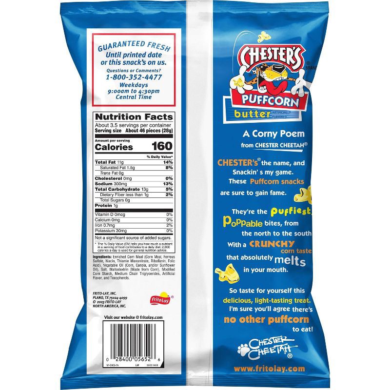slide 2 of 3, Chester's Puffcorn Butter Puffed Corn Snacks - 3.25oz, 3.25 oz