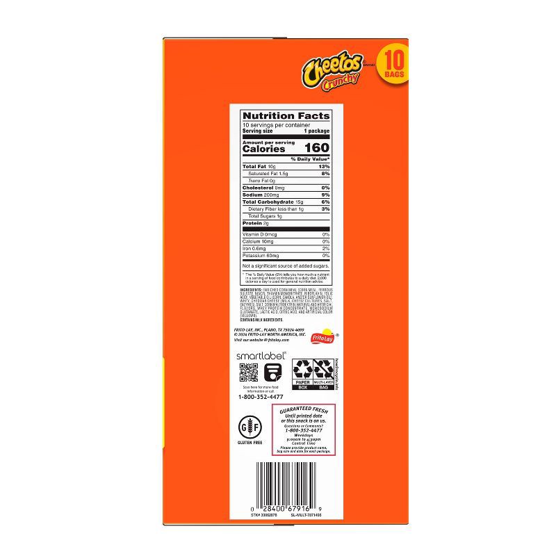 slide 9 of 9, Cheetos Crunchy Cheese Flavored Snacks - 10oz/10ct, 10 ct