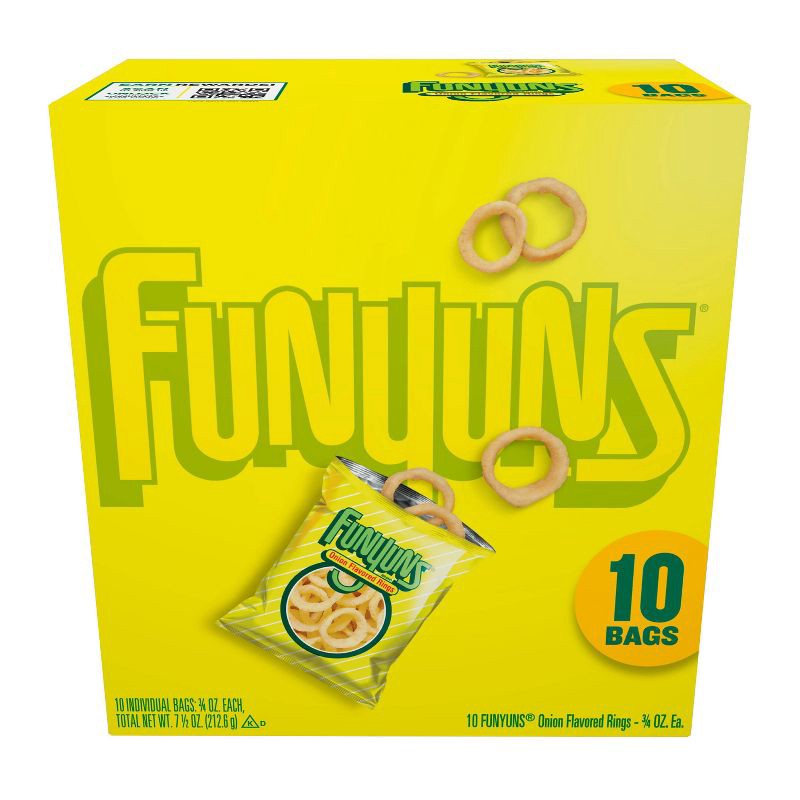 slide 1 of 8, Funyuns Snack Pack Onion Flavored Rings Multipack- 10ct/7.5oz, 10 ct; 7.5 oz