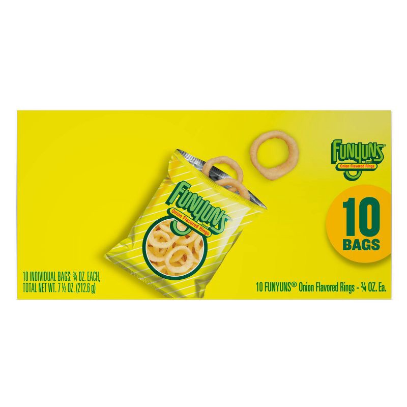 slide 7 of 8, Funyuns Snack Pack Onion Flavored Rings Multipack- 10ct/7.5oz, 10 ct; 7.5 oz