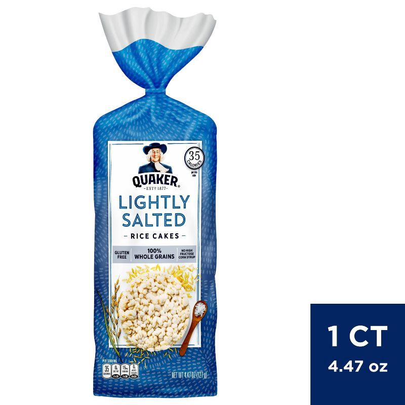 slide 1 of 3, Quaker Lightly Salted Gluten Free Rice Cakes - 4.47oz, 4.47 oz