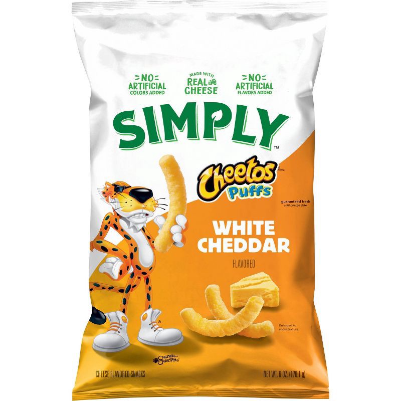 slide 1 of 13, Cheetos Simply White Cheddar Puffs Snacks - 6oz, 6 oz