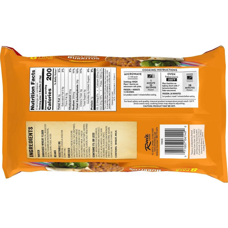 slide 7 of 9, El Monterey Family Pack Bean & Cheese Frozen Burritos - 32oz/8ct, 8 ct; 32 oz
