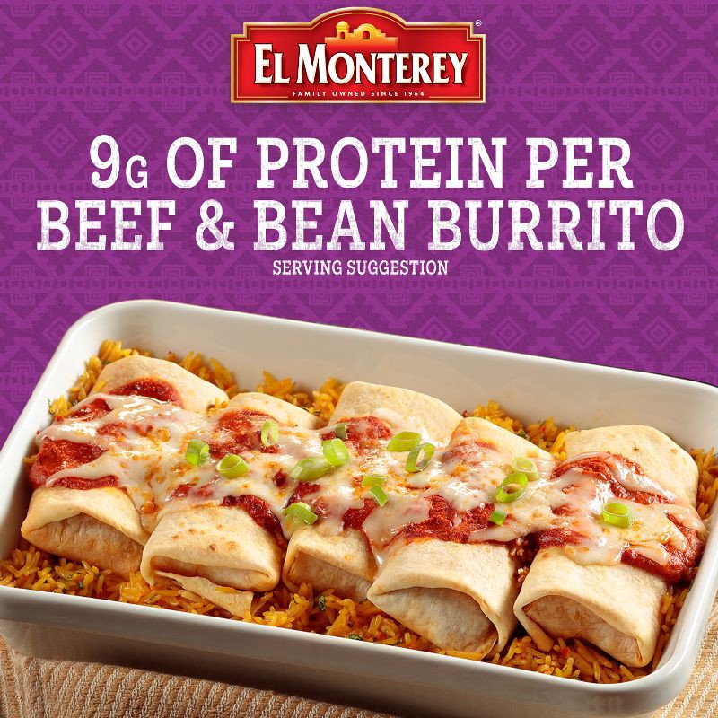 slide 5 of 8, El Monterey Family Pack Beef & Bean Frozen Burritos - 32oz/8ct, 8 ct; 32 oz