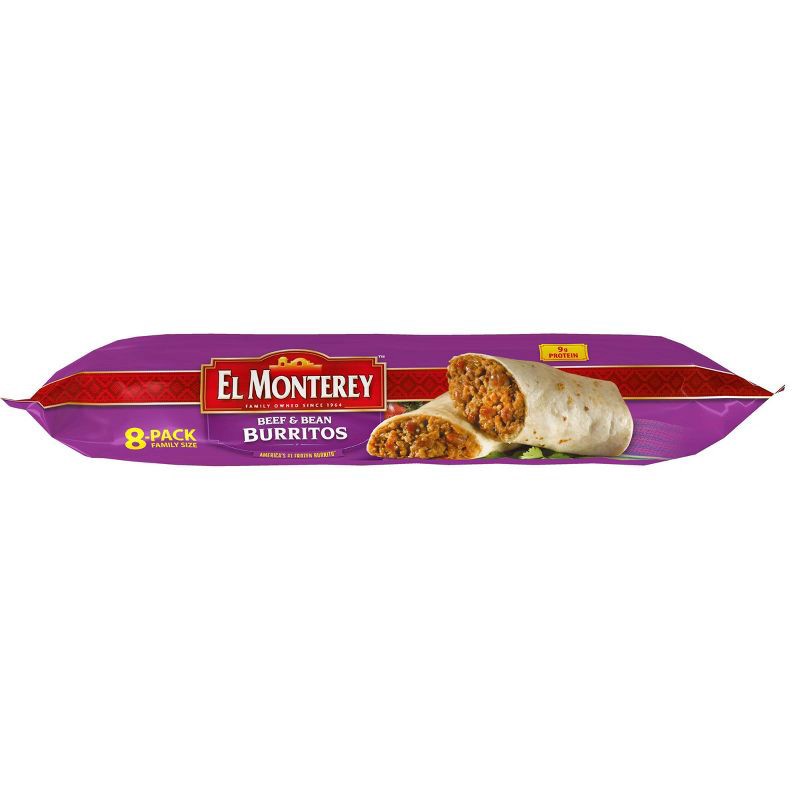 slide 8 of 8, El Monterey Family Pack Beef & Bean Frozen Burritos - 32oz/8ct, 8 ct; 32 oz