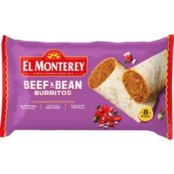 El Monterey Family Pack Beef & Bean Frozen Burritos - 32oz/8ct