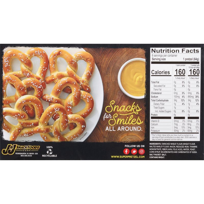 slide 4 of 10, SuperPretzel Frozen Baked Soft Pretzels - 6ct/13oz, 6 ct; 13 oz