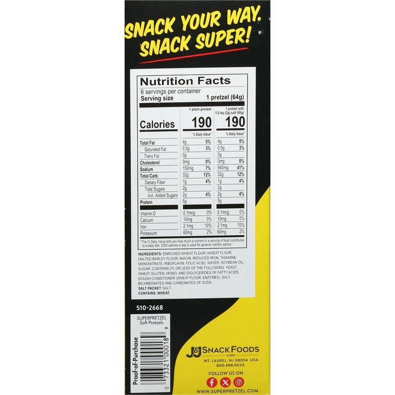 slide 8 of 10, SuperPretzel Frozen Baked Soft Pretzels - 6ct/13oz, 6 ct; 13 oz