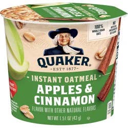 Quaker Instant Oatmeal Cup Apple Cinnamon 1.51oz