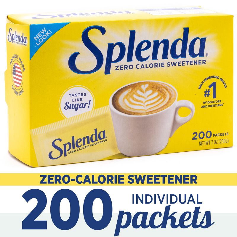 slide 2 of 11, Splenda Zero Calorie Sweetener Packets - 7oz/200pk, 7 oz, 200 ct