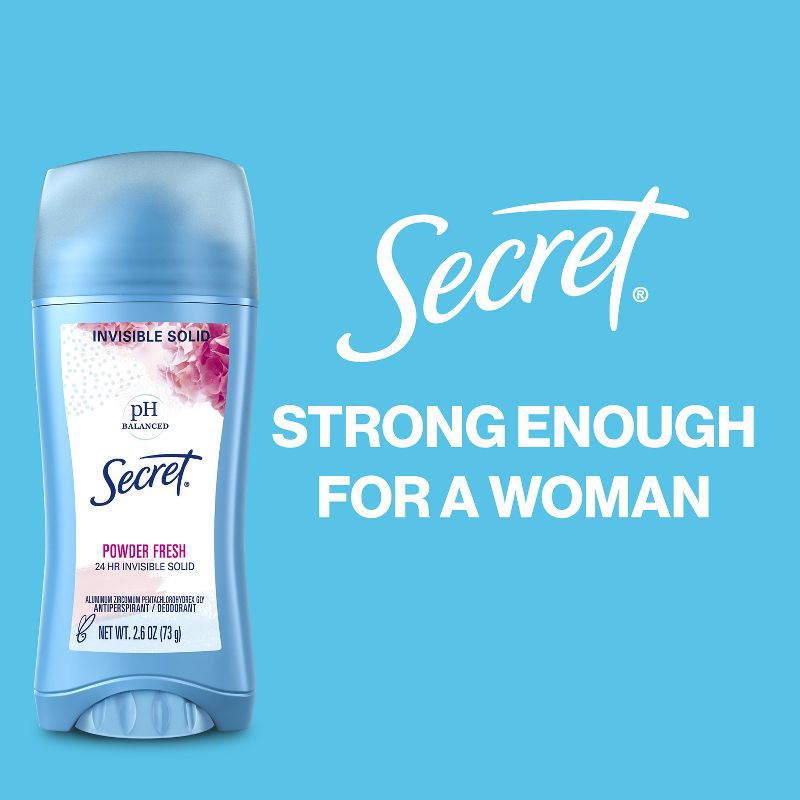 slide 9 of 11, Secret Invisible Solid Antiperspirant & Deodorant - Powder Fresh Twin Pack - 2.6oz/2ct, 2 ct; 2.6 oz