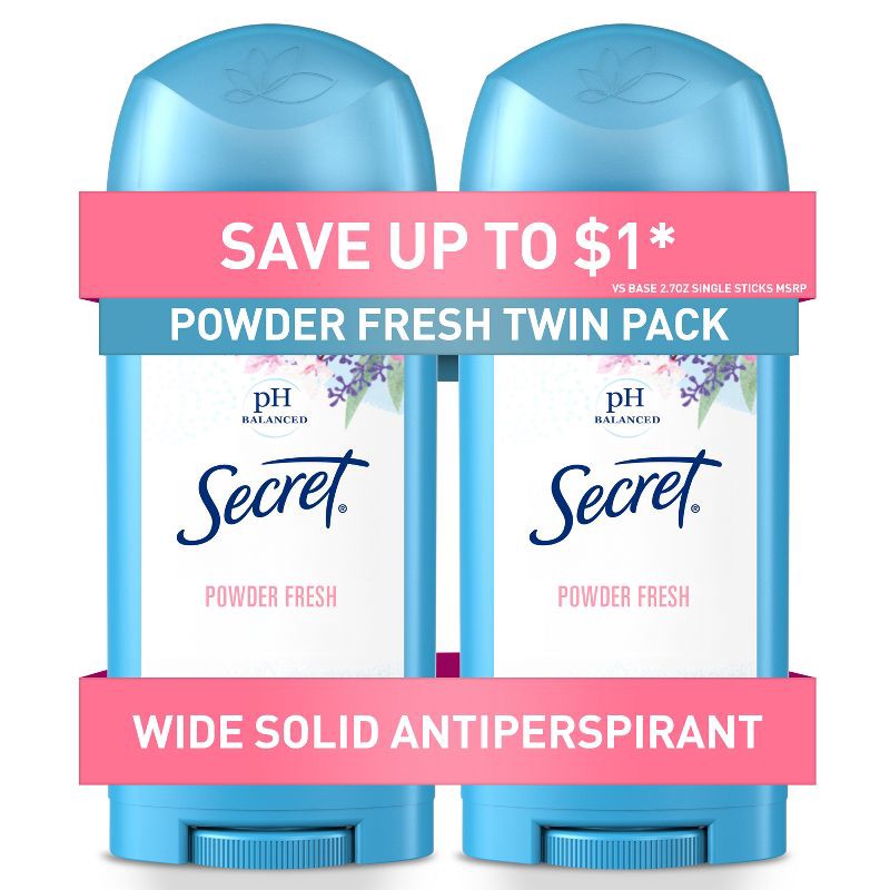 slide 1 of 11, Secret Solid Antiperspirant and Deodorant, Powder Fresh Scent - 2.7oz/2ct, 2 ct; 2.7 oz