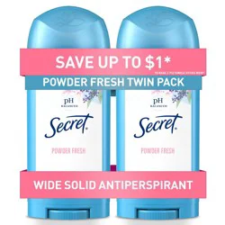 Secret Solid Antiperspirant & Deodorant - Powder Fresh Scent - 2.7oz/2ct: Paraben-Free Underarm Care, Invisible Solid