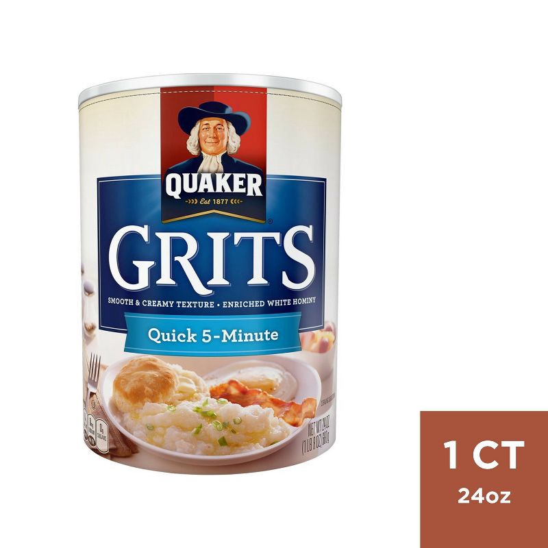 slide 1 of 3, Quaker Original Quick 5 Minute Grits - 24oz, 24 oz