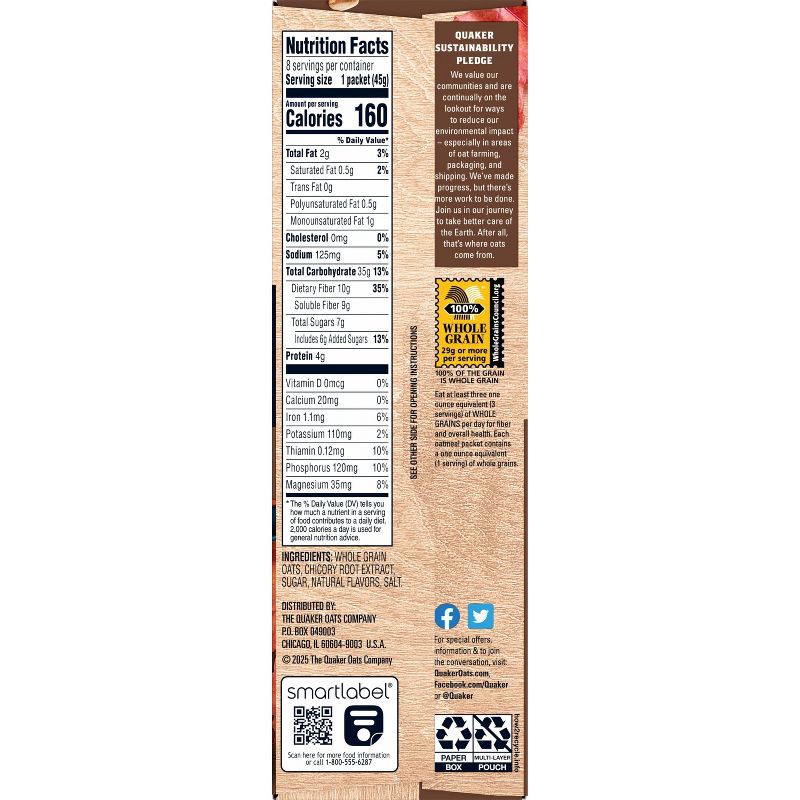 slide 5 of 8, Quaker Fiber Boost Maple and Brown Sugar Flavored Instant Oatmeal - 12.6oz/8ct, 8 ct; 12.6 oz