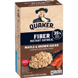 Quaker Fiber Boost Maple and Brown Sugar Flavored Instant Oatmeal - 12.6oz/8ct