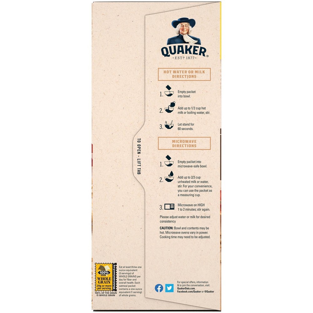 slide 4 of 6, Quaker Instant Oatmeal Maple & Brown Sugar 18 Packets, 1 ct