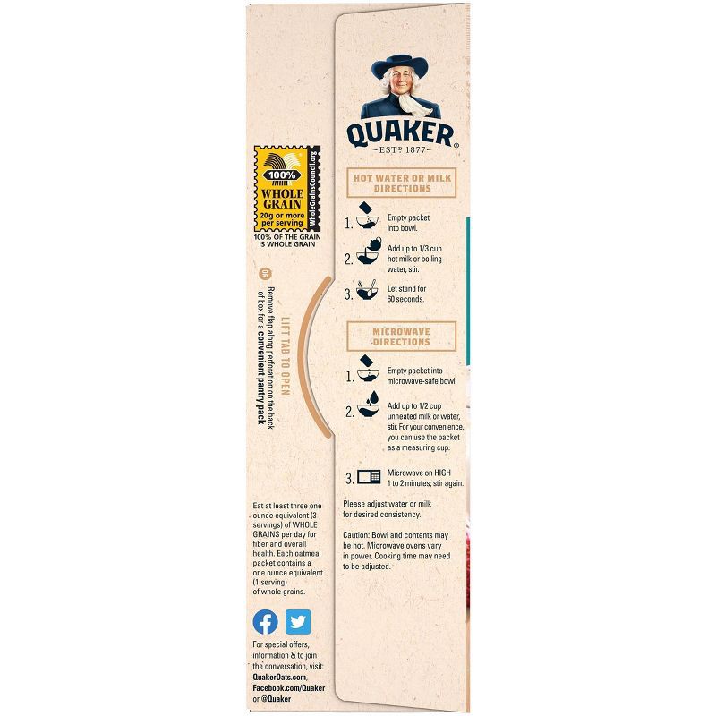slide 4 of 5, Quaker Fruit & Cream Instant Oatmeal Variety - 8ct/9.8oz, 8 ct; 9.8 oz