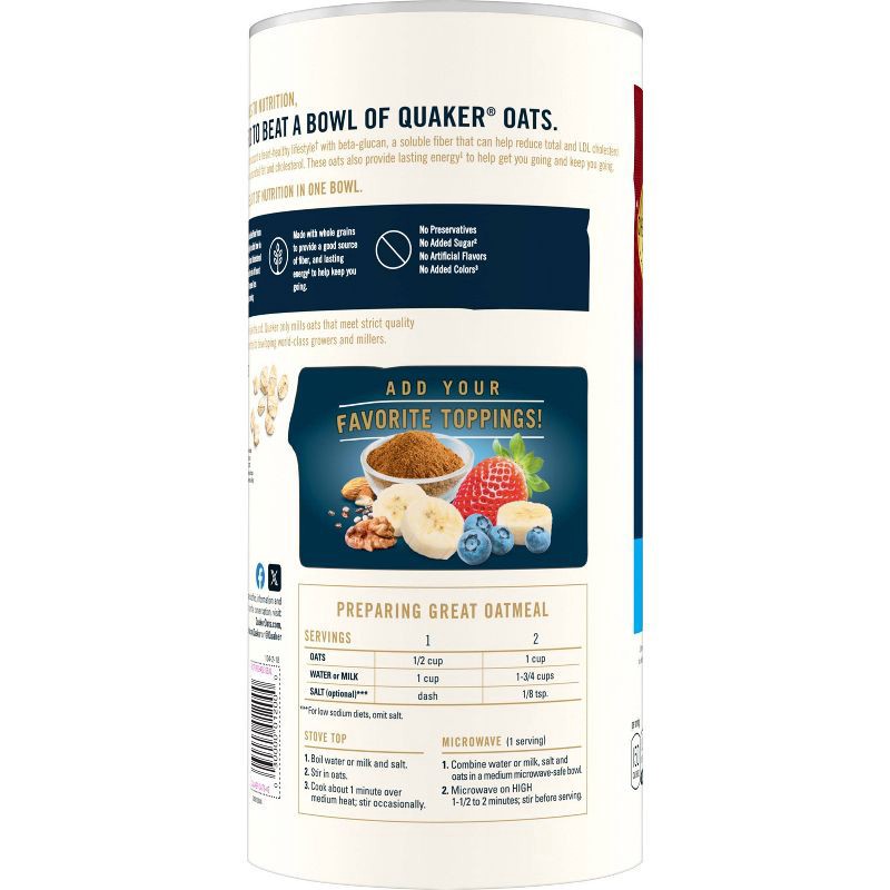 slide 2 of 4, Quaker Whole Grain Quick 1-Minute Oats - 42oz, 42 oz