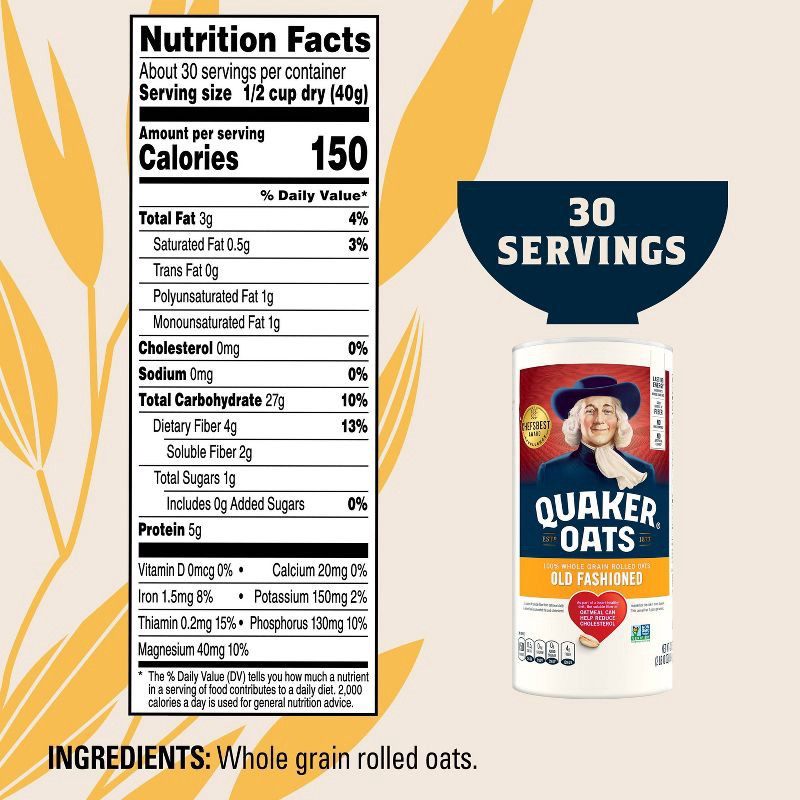 slide 2 of 8, Quaker Oats Old Fashioned Oats - 42oz, 42 oz