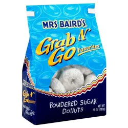 Mrs Baird's Grab N' Go Favorites Powdered Sugar Donuts 10oz