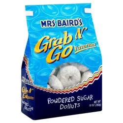 Mrs Baird's Grab N' Go Favorites Powdered Sugar Donuts 10oz