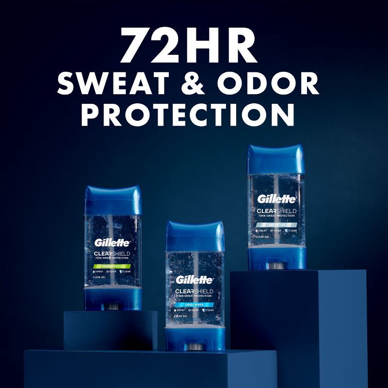 slide 8 of 12, Gillette 72 Hours Sweat Protection Clear Gel Antiperspirant & Deodorant for Men Cool Wave - 3.8oz/2pk, 2 ct; 3.8 oz