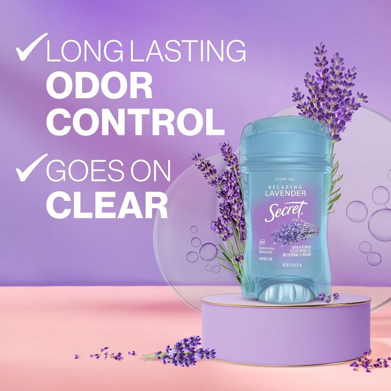 slide 2 of 10, Secret Fresh Clear Gel Deodorant - Relaxing Refreshing Lavender - 2.6 oz, 2.6 oz