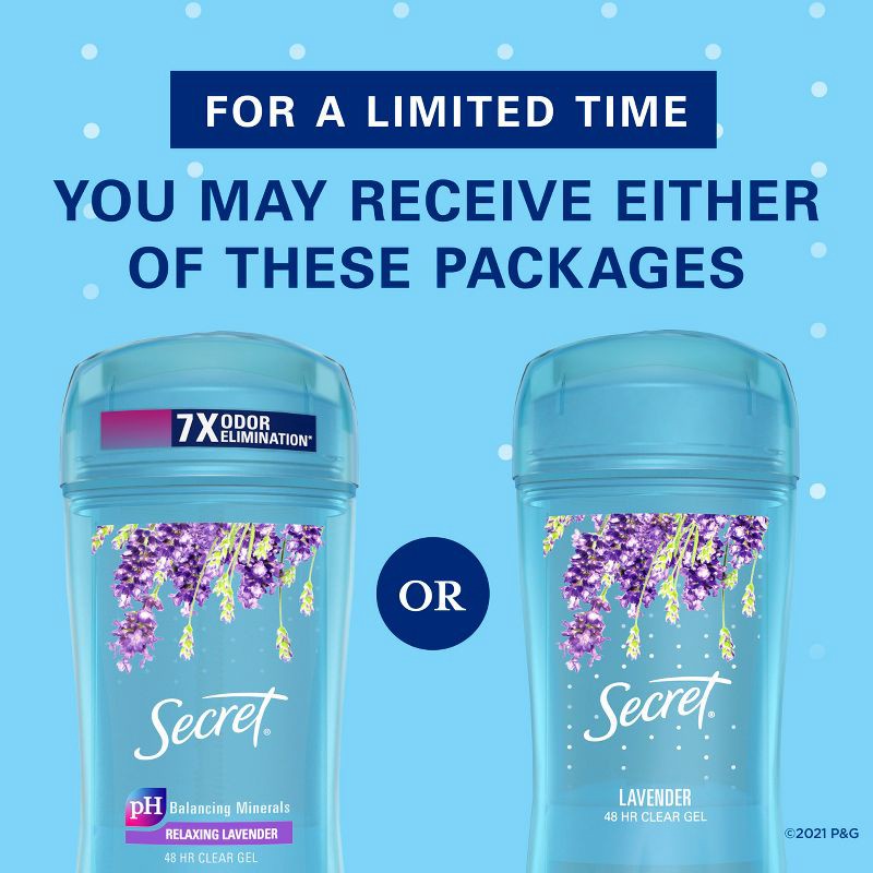 slide 3 of 10, Secret Fresh Clear Gel and Deodorant for Women - Relaxing Refreshing Lavender - 2.6 oz, 2.6 oz