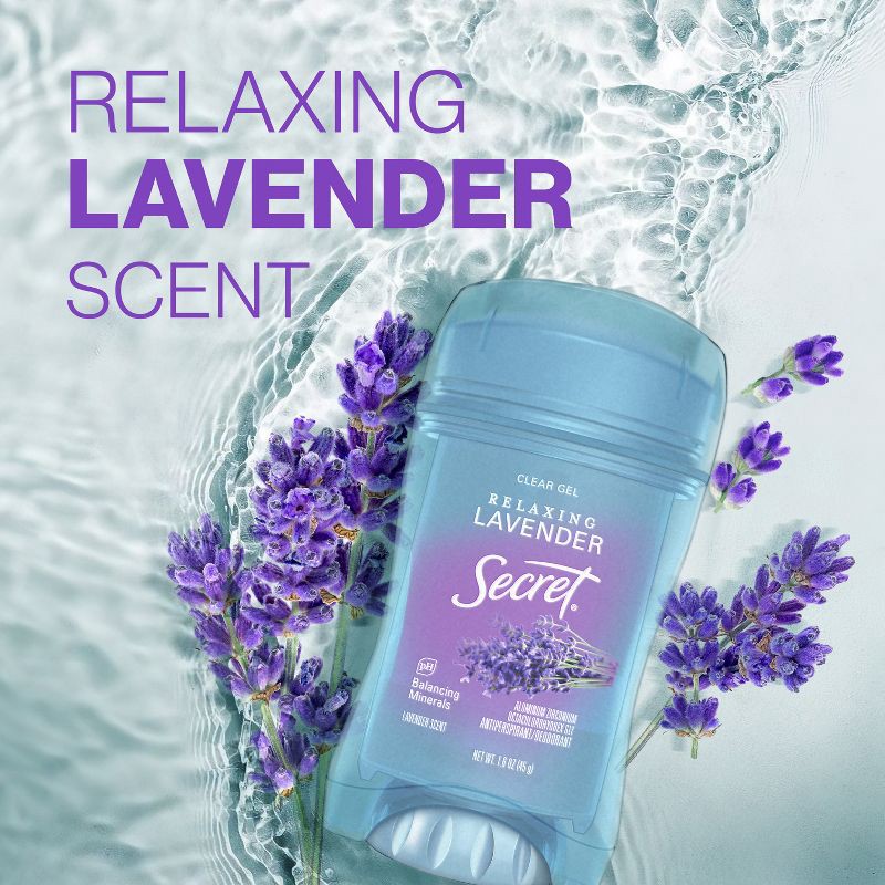 slide 5 of 10, Secret Fresh Clear Gel Deodorant - Relaxing Refreshing Lavender - 2.6 oz, 2.6 oz