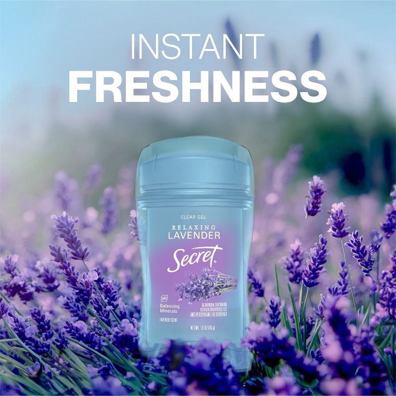 slide 7 of 10, Secret Fresh Clear Gel Deodorant - Relaxing Refreshing Lavender - 2.6 oz, 2.6 oz