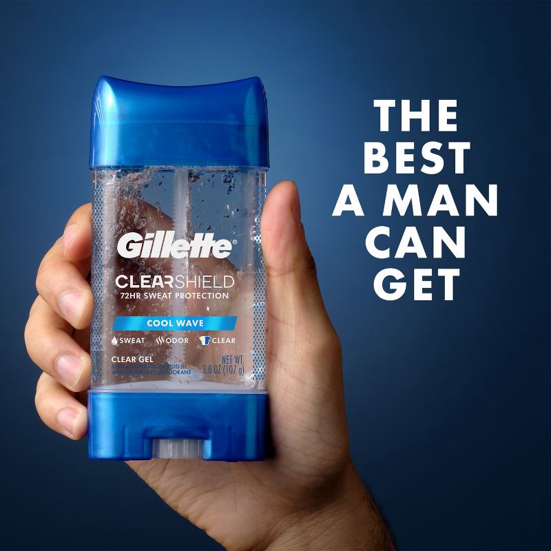 slide 2 of 12, Gillette Clear Gel Antiperspirant Deodorant for Men - Cool Wave - 3.8oz, 3.8 oz