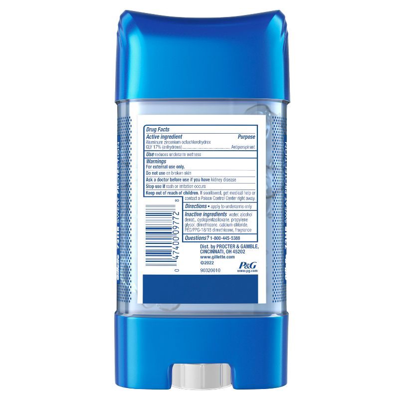 slide 9 of 11, Gillette Clear Gel Antiperspirant Deodorant for Men - Cool Wave - 3.8oz, 3.8 oz