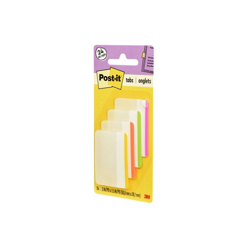 slide 3 of 10, Post-it 24ct 2" Durable Lined Filing Tabs 4 Colors, 24 ct