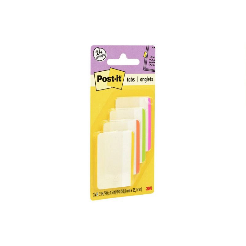 slide 1 of 10, Post-it 24ct 2" Durable Lined Filing Tabs 4 Colors, 24 ct