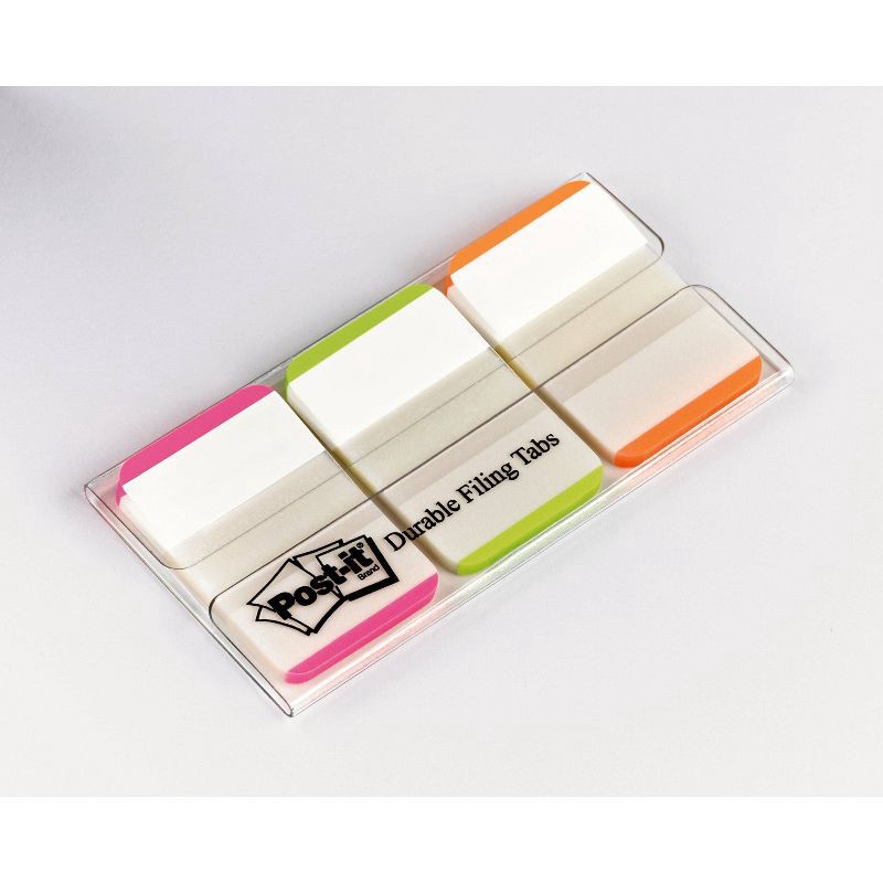 slide 2 of 8, Post-it 66ct 1" Repositionable Filing Tabs with On-the-Go Dispenser - Pink/Green/Orange, 66 ct