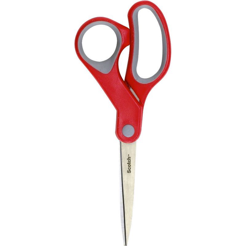 slide 11 of 14, Scotch 2pk Multi-Purpose 8" Scissors: Stainless Steel, Office & School, Wrapping, Non-Powered Desk Tools, Red, 2 ct