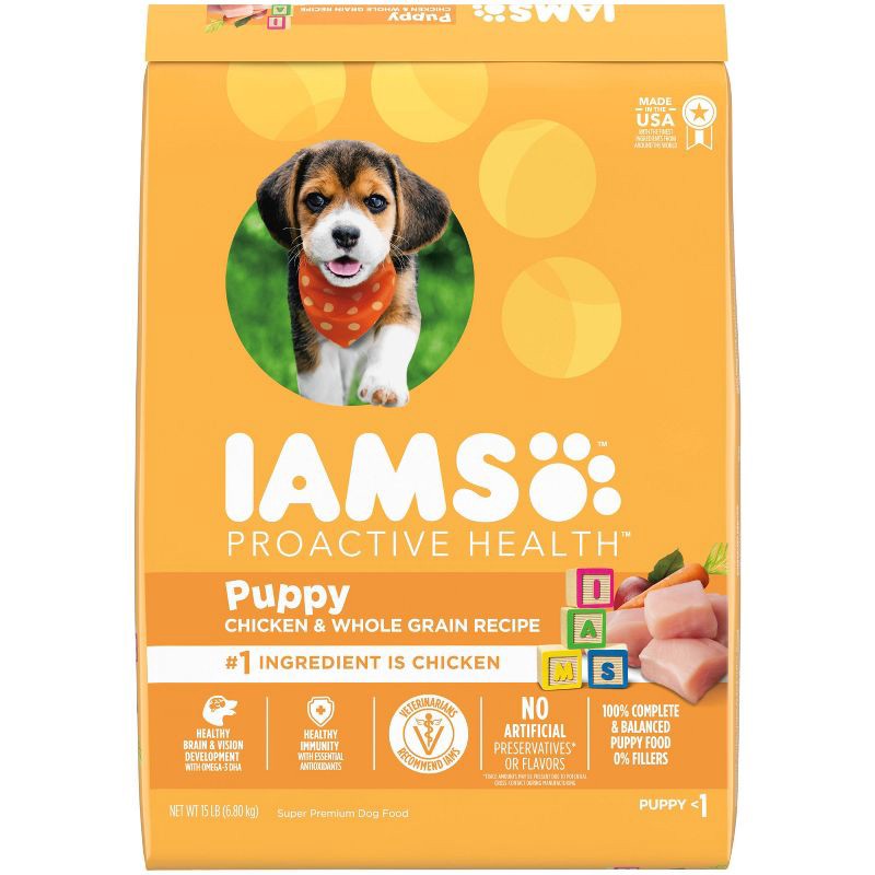 slide 1 of 10, IAMS Proactive Health Chicken & Whole Grains Recipe Puppy Premium Dry Dog Food - 15lbs, 15 lb