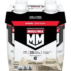 Muscle Milk Protein Shake - Vanilla Crème - 11 fl oz/4pk