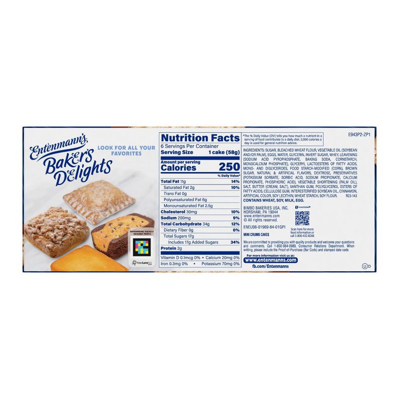 slide 3 of 8, Entenmann's Mini Crumb Cakes - 6ct/12.25oz, 6 ct, 12.25 oz