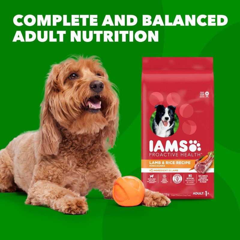 slide 11 of 12, IAMS Proactive Health Minichunks Lamb and Rice Flavor Dry Dog Food - 15lbs, 15 lb