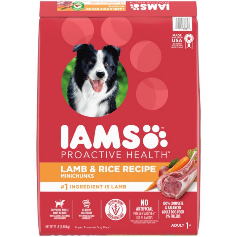 slide 1 of 11, IAMS Proactive Health Minichunks Lamb and Rice Flavor Dry Dog Food - 15lbs, 15 lb