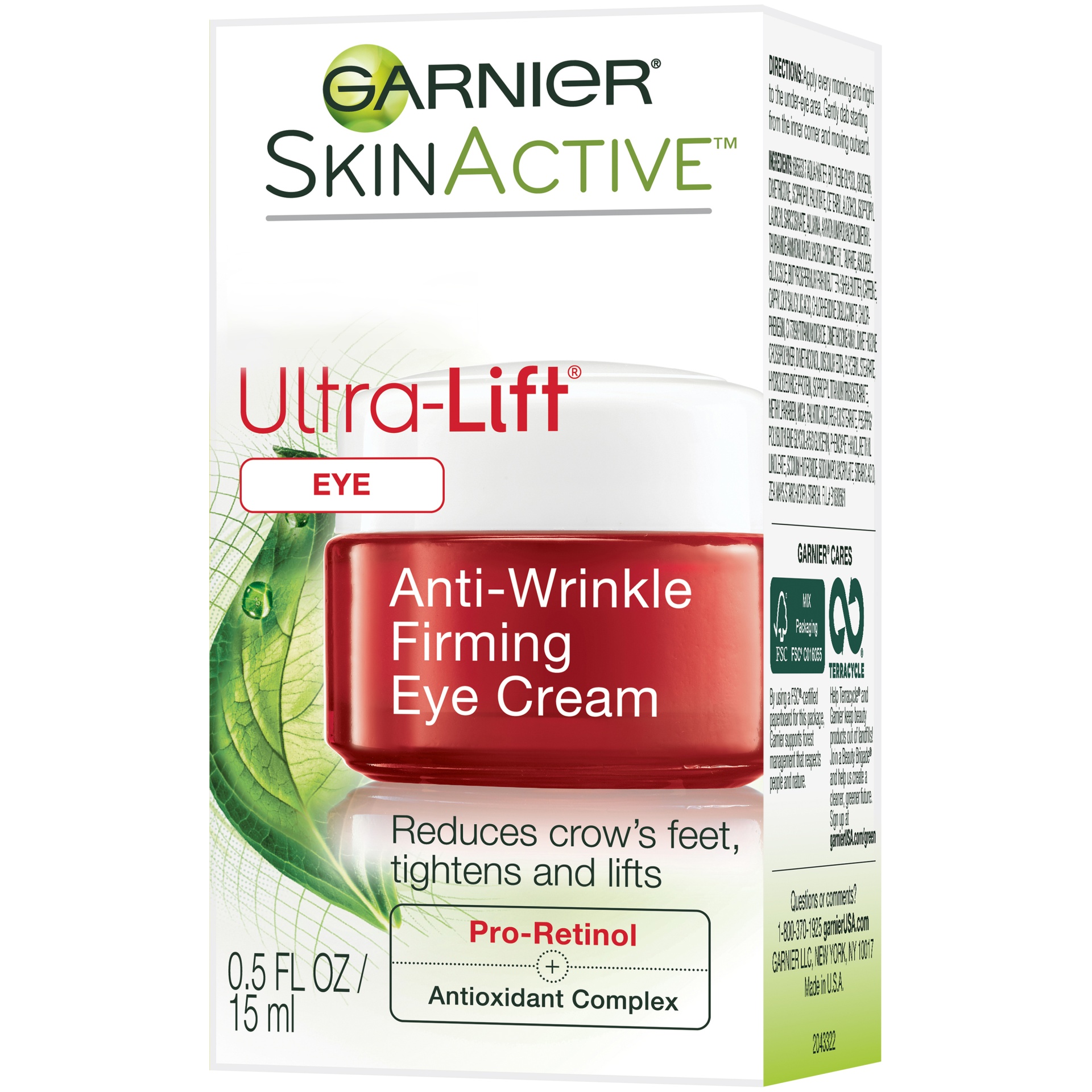slide 3 of 7, Garnier SkinActive Ultra-Lift Anti-Wrinkle Firming Eye Cream, 0.5 fl oz