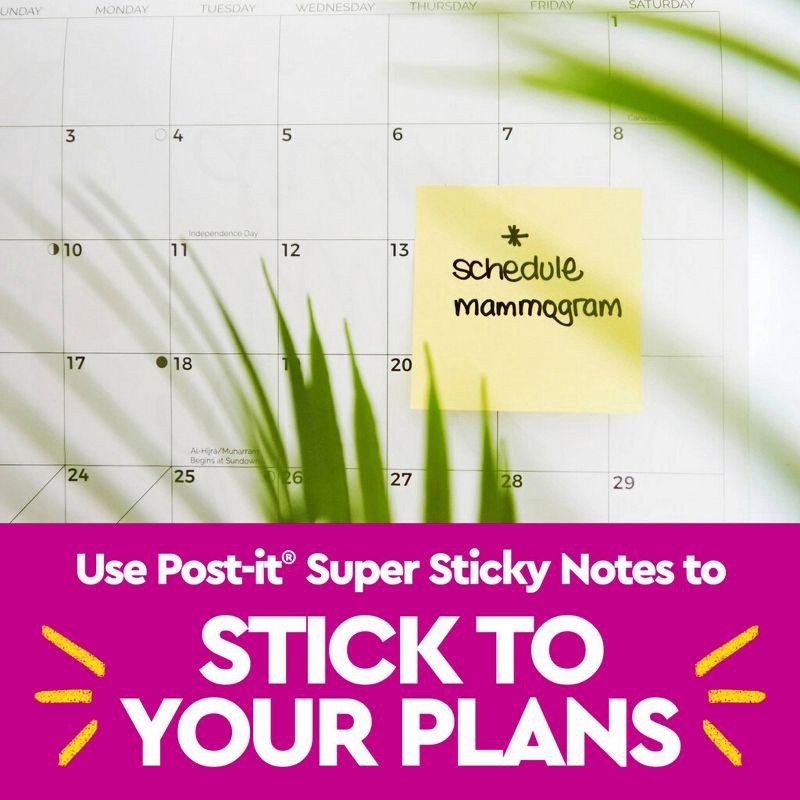 slide 11 of 11, Post-it 4pk 4" x 6" Lined Super Sticky Notes 45 Sheets/Pad - Canary Yellow, 4 ct, 45 sheets