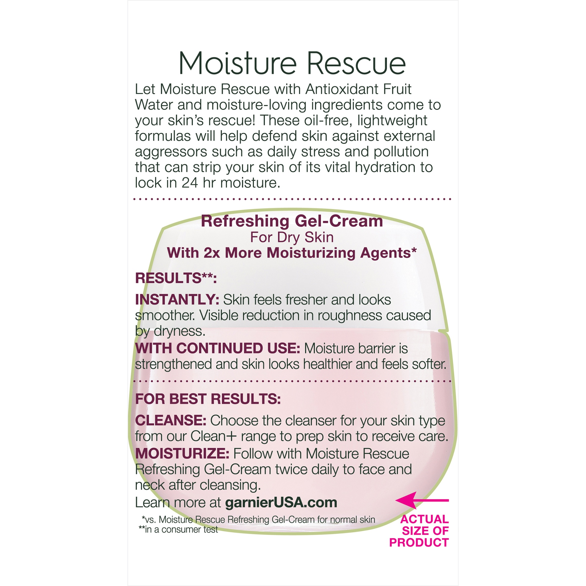 slide 7 of 8, Garnier SkinActive Moisture Rescue Refreshing Gel-Cream for Dry Skin, 1.7 oz